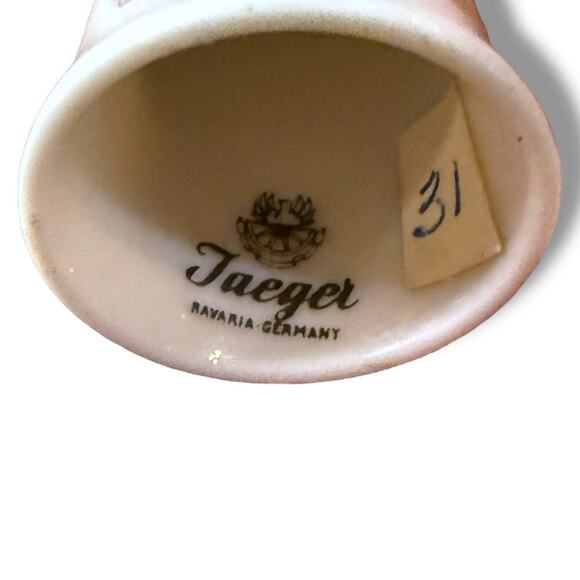 Vintage Jaeger Ceramic Thimble White Floral Print Bavaria Germany 1” - Picture 8 of 9
